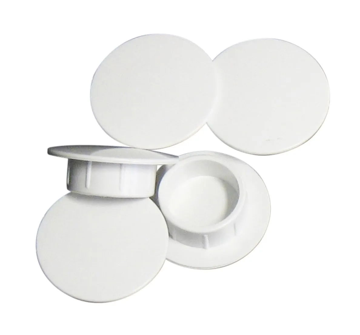 SCHLIESSKAPPEN, weiß (5 Stk.)