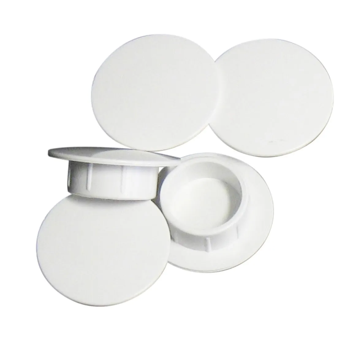 SCHLIESSKAPPEN, weiß (5 Stk.)