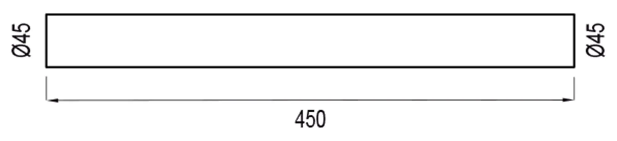 VERLÄNGERUNGSROHR 450 mm, Ø 45 mm
