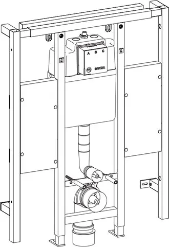 WISA XS-L WC-Element 118 cm mit Halteplatten