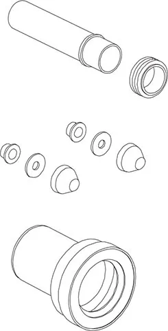 Wand-WC-Anschluss-Set Ø 90 mm, L=230mm