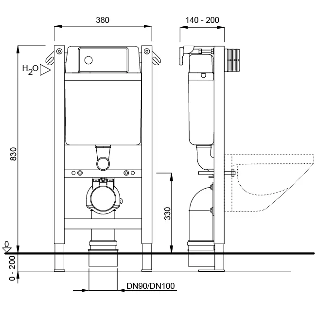 WISA XT WC Top/Front 83 cm