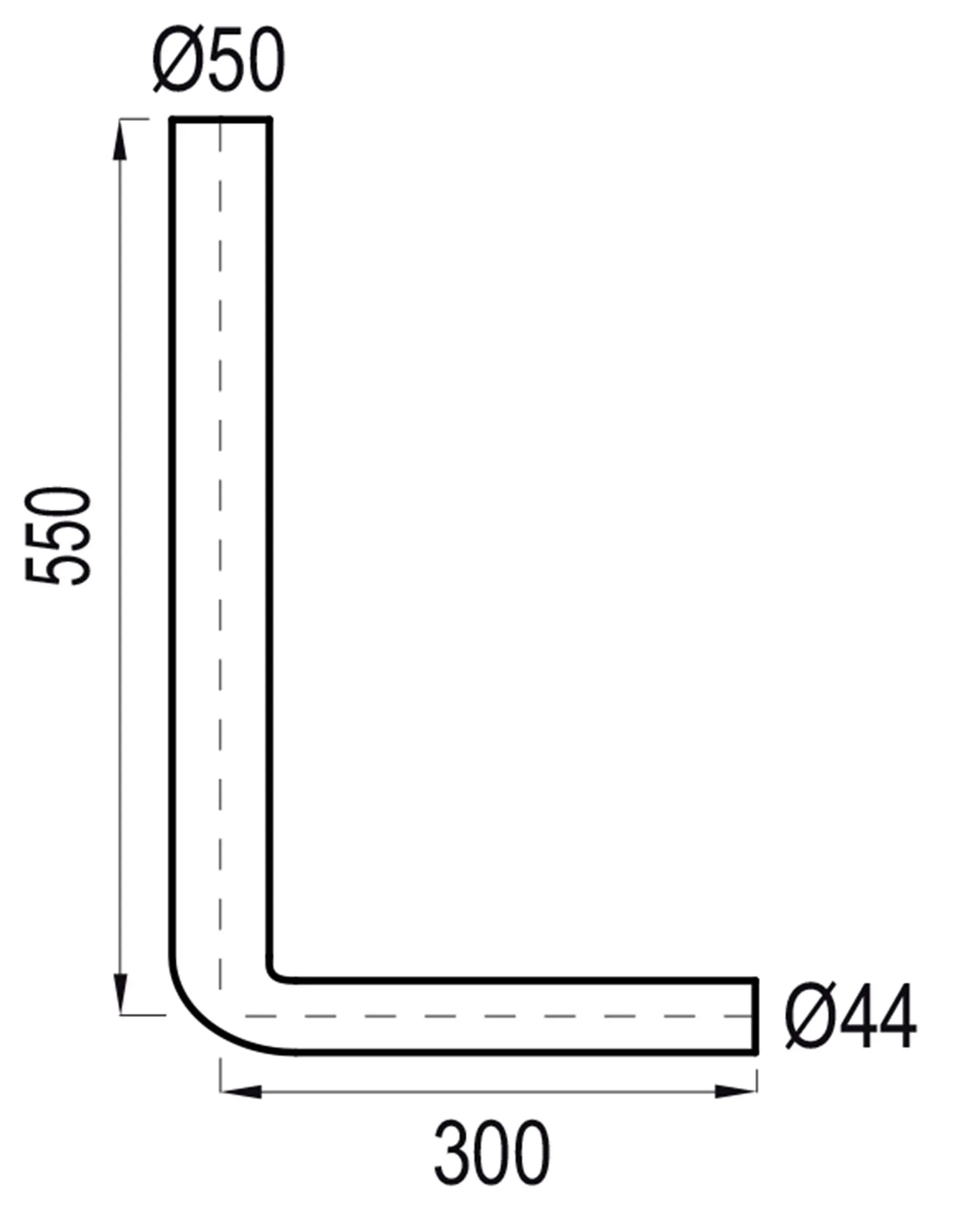 SPÜLROHRBOGEN 550 x 300 mm, weiß