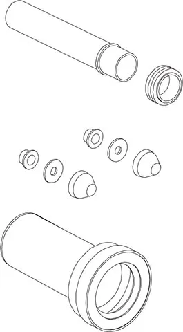 Wand-WC-Anschluss-Set Ø 90 mm, L=300mm