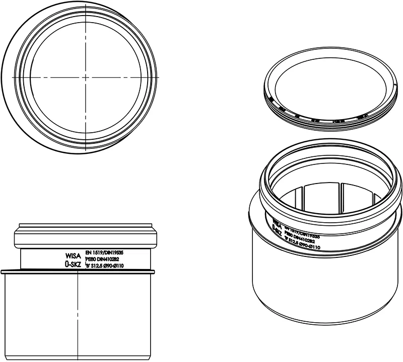 ÜBERGANGSSTÜCK Ø 90/110 mm