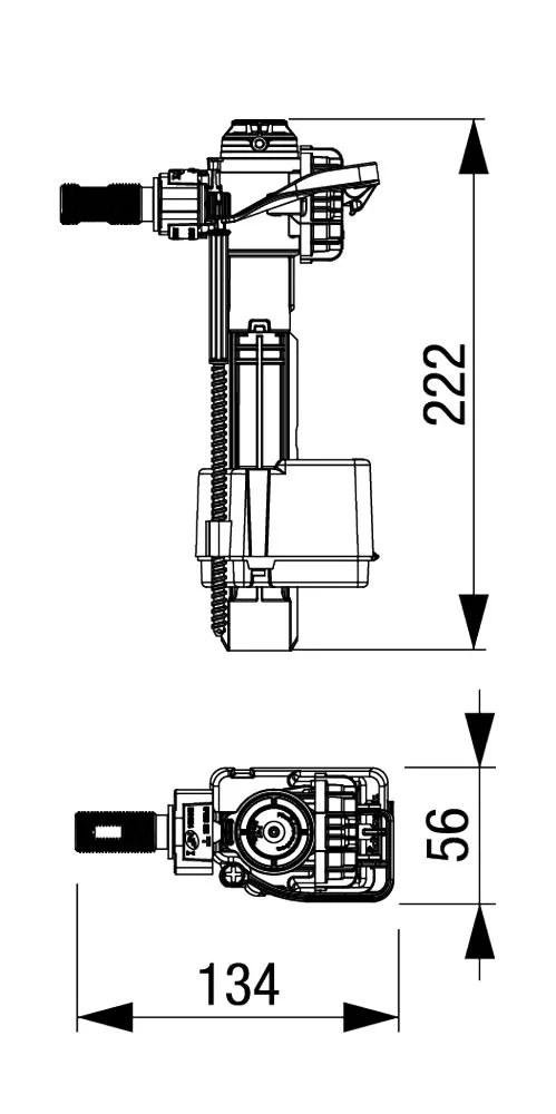 FÜLLVENTIL 747 G 3/8 MESSINGSCHAFT