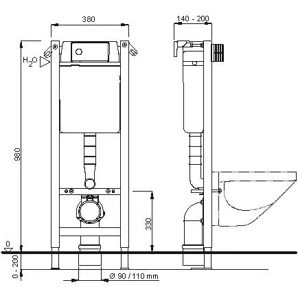 WISA XT WC Top/Front 98 cm